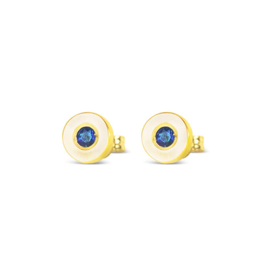 Sapphire & Solid Gold Stud Earrings