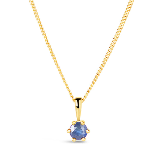 Sapphire Charm Necklace in Gold