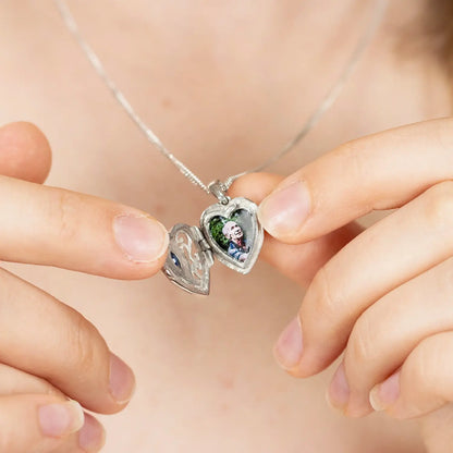 Sapphire Heart Locket | White Gold