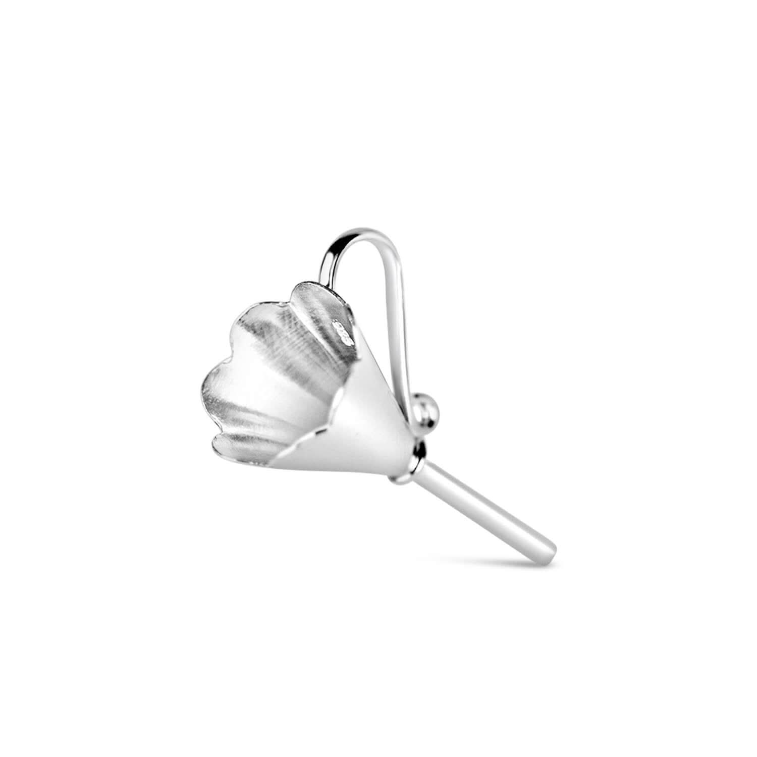 silver ashes funnel for silver ashes storage locket, white background