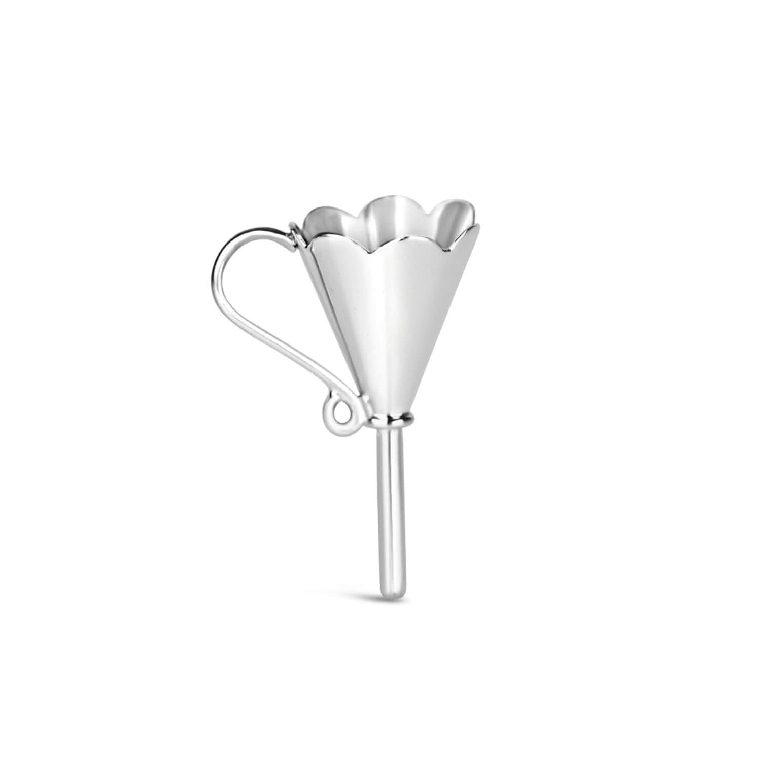 sterling silver funnel for filling memorial locket, round silver ashes locket
