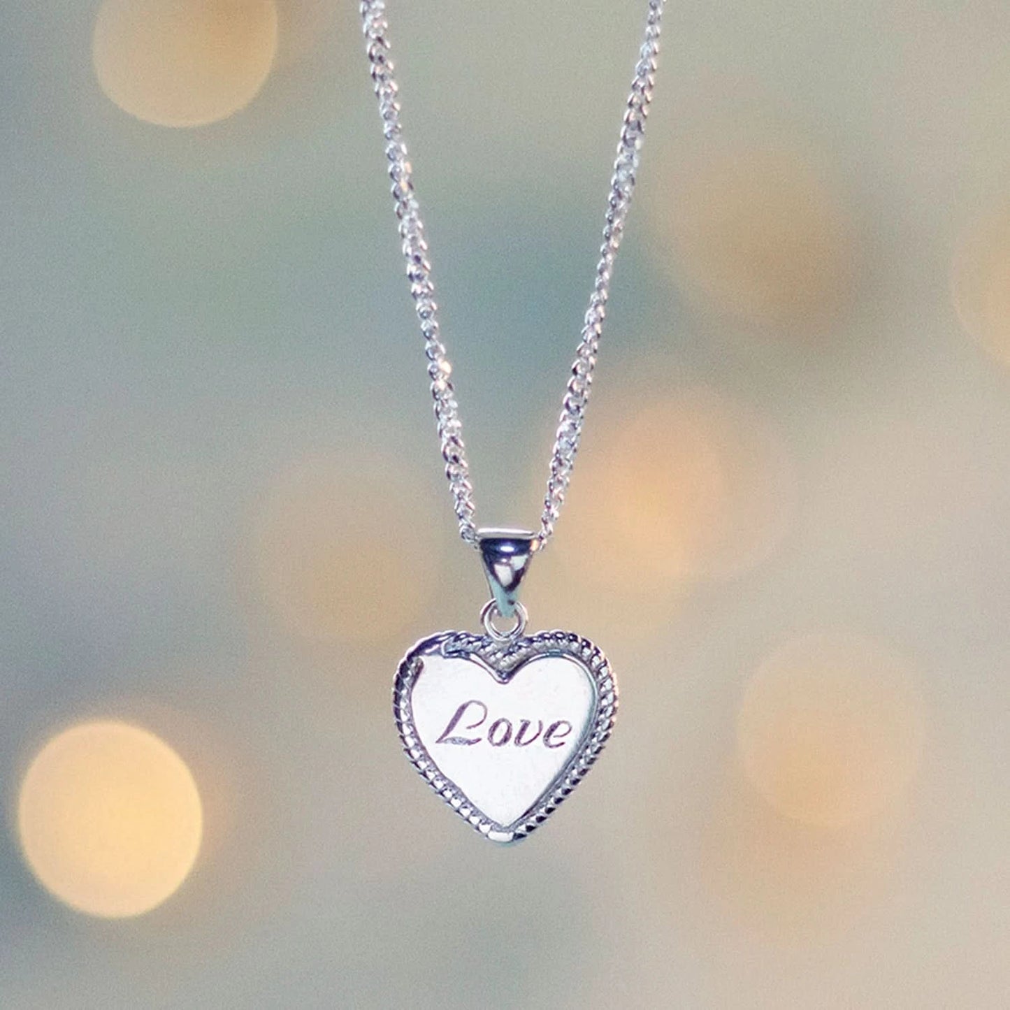 Engravable Heart Necklace | Silver