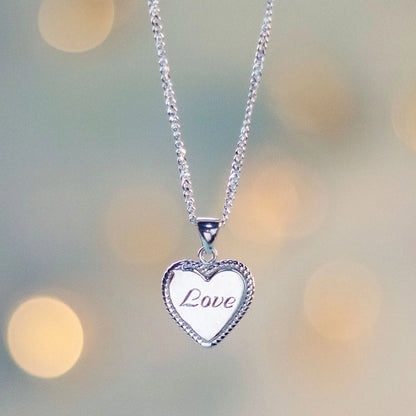 Engravable Heart Necklace | Silver