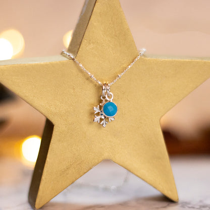 Silver Snowflake Charm Necklace | Lily Blanche