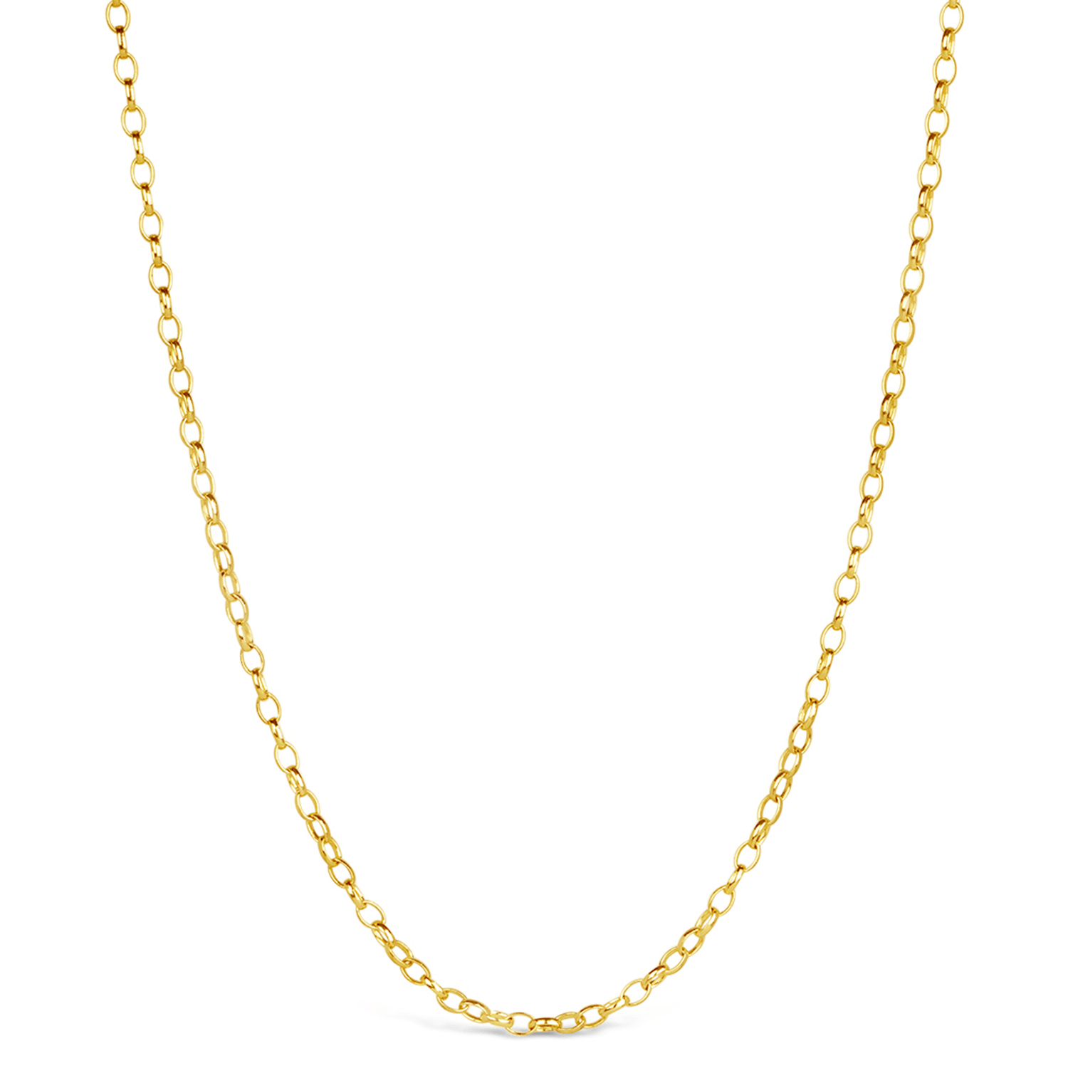 UK handcrafted Solid 9 carat Gold chain necklace on a white background