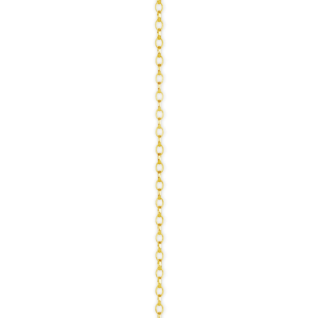 Solid Gold Belcher chain detail of links on a white background