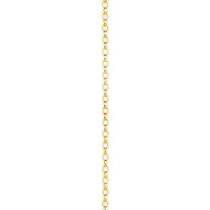 Solid Gold Belcher chain detail of links on a white background