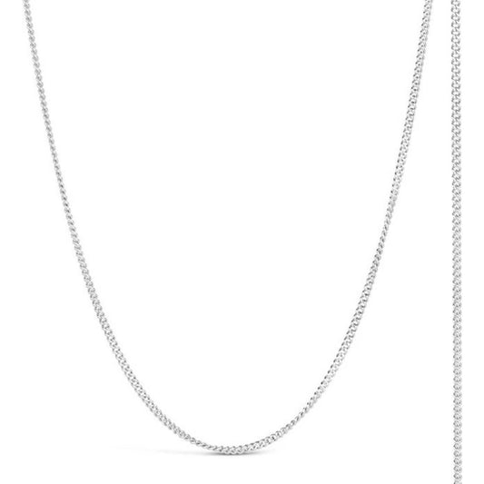 white gold curb chain on a white background