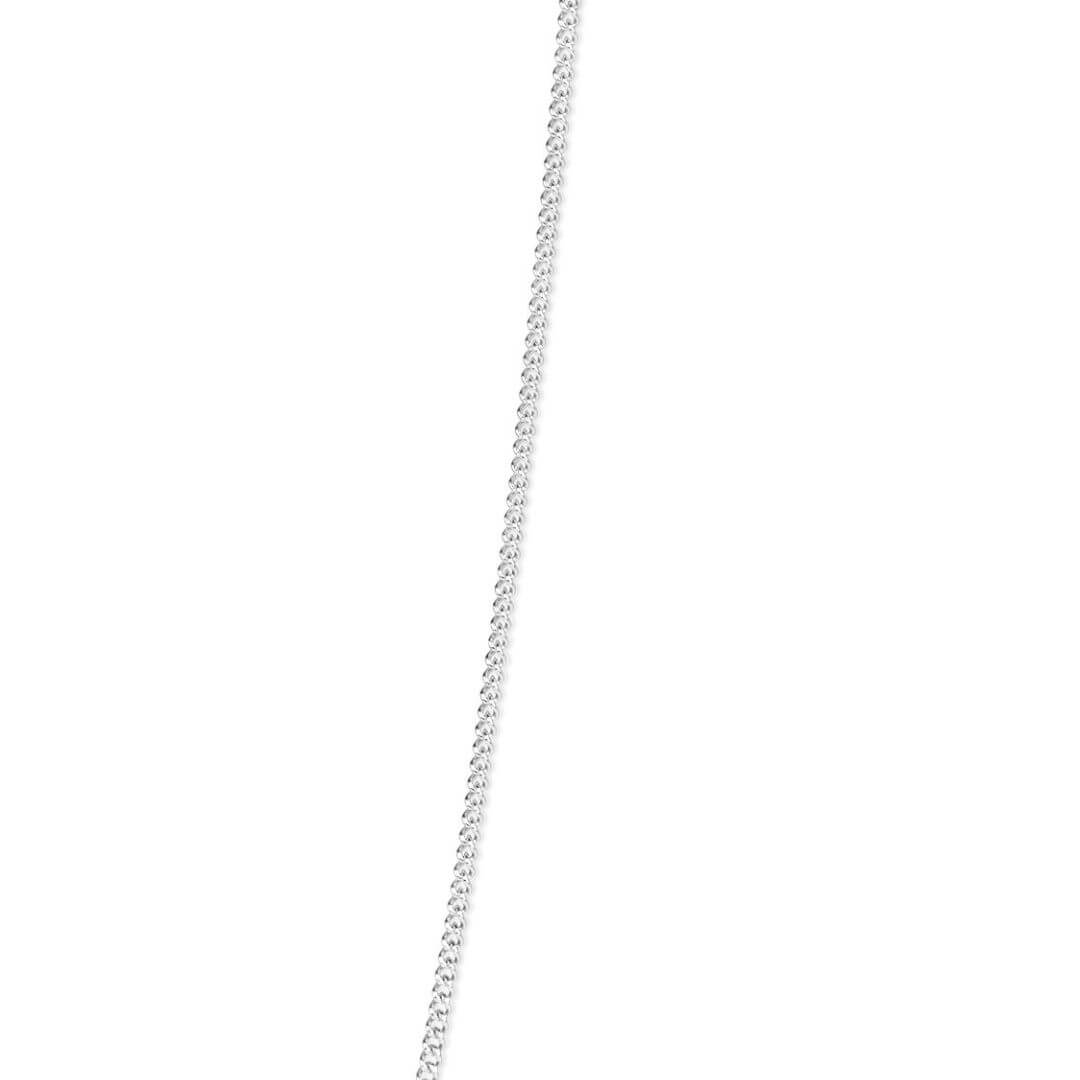 white gold curb chain on a white background
