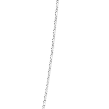 white gold curb chain on a white background