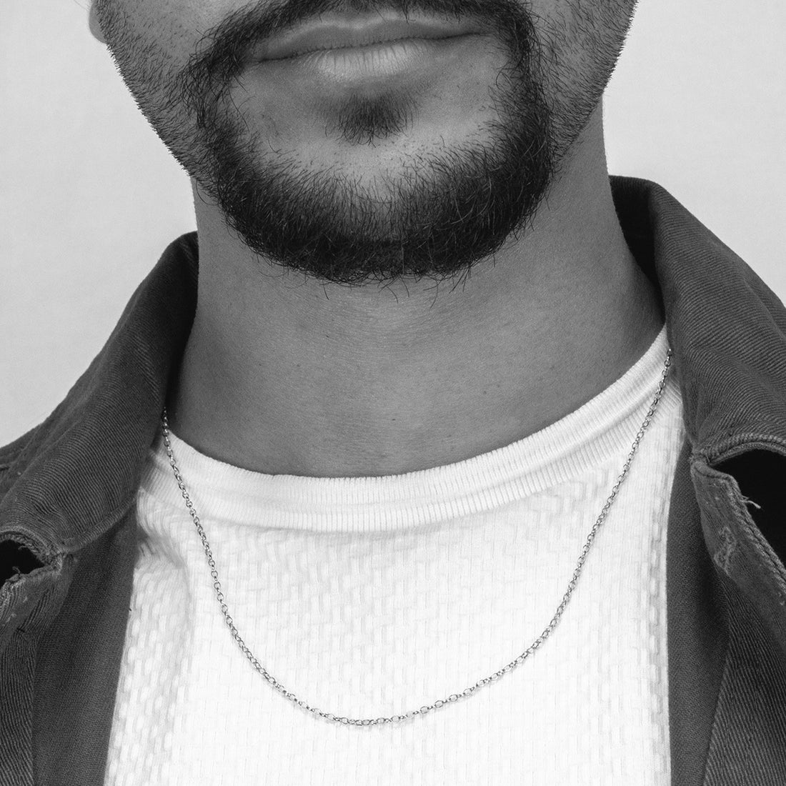 Solid White Gold Belcher Chain | UK Handcrafted - Lily Blanche 