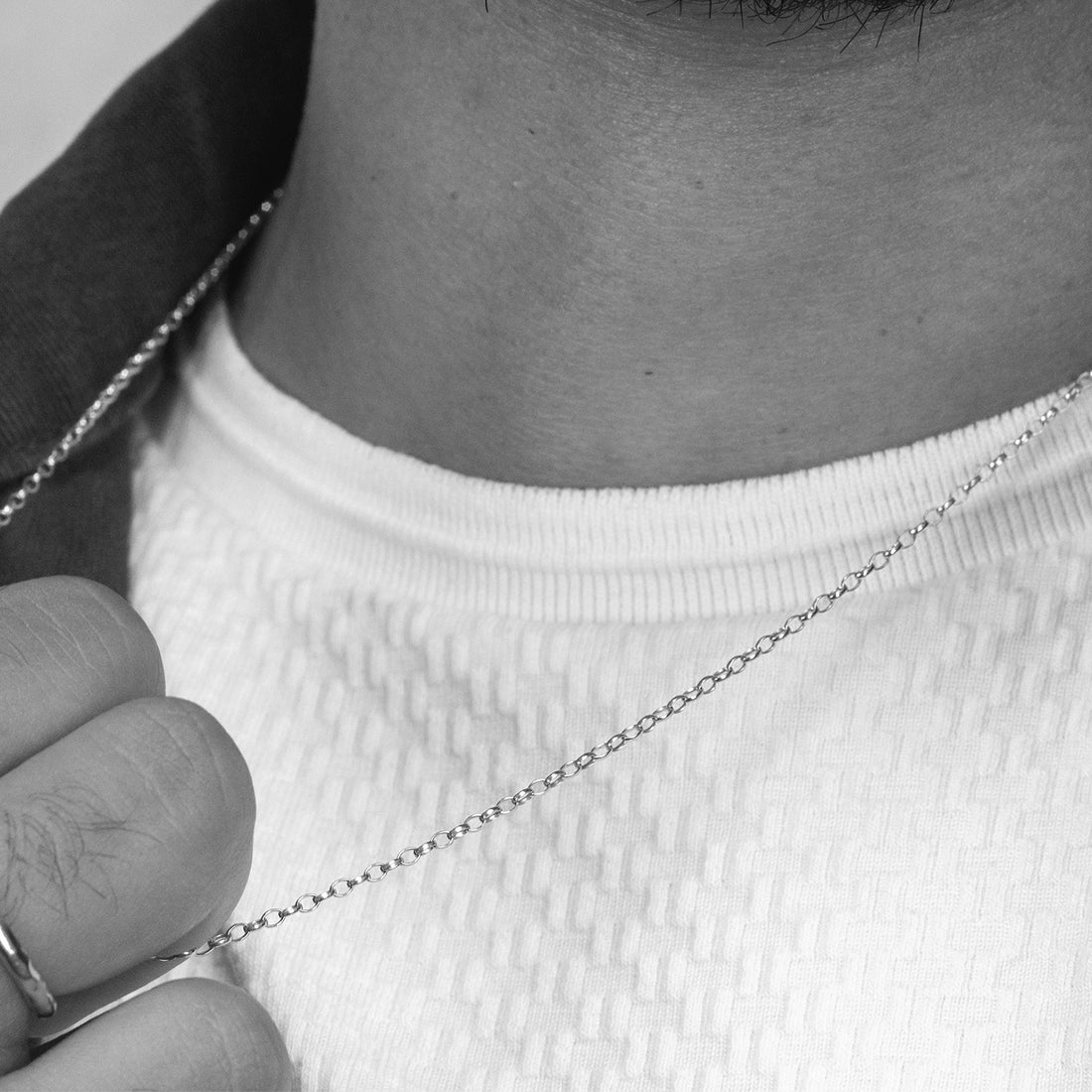 Solid White Gold Belcher Chain | UK Handcrafted - Lily Blanche 