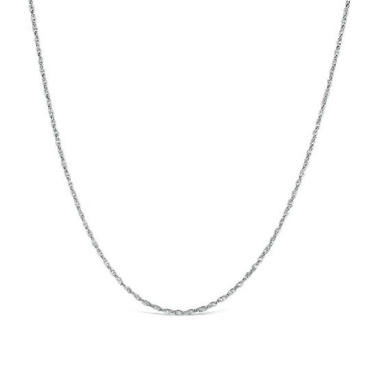 Solid 9 Carat White Gold Rope Chain
