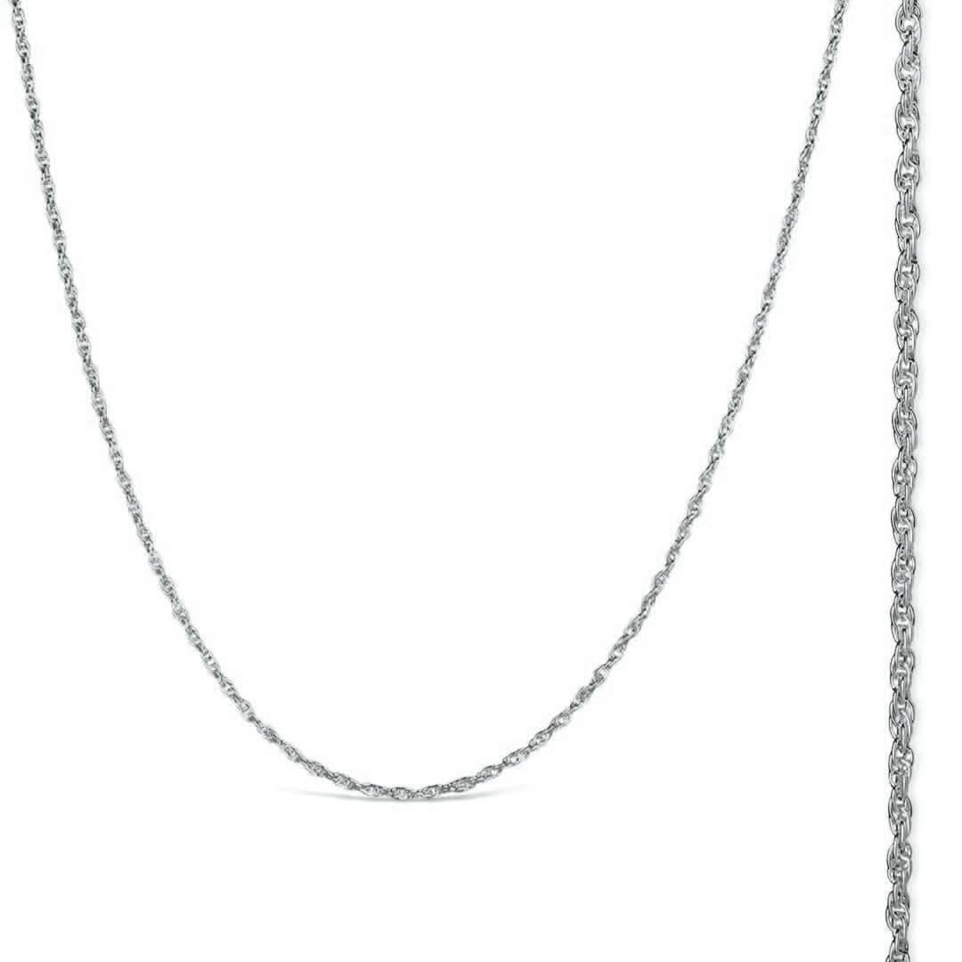 Solid 9 Carat White Gold Rope Chain