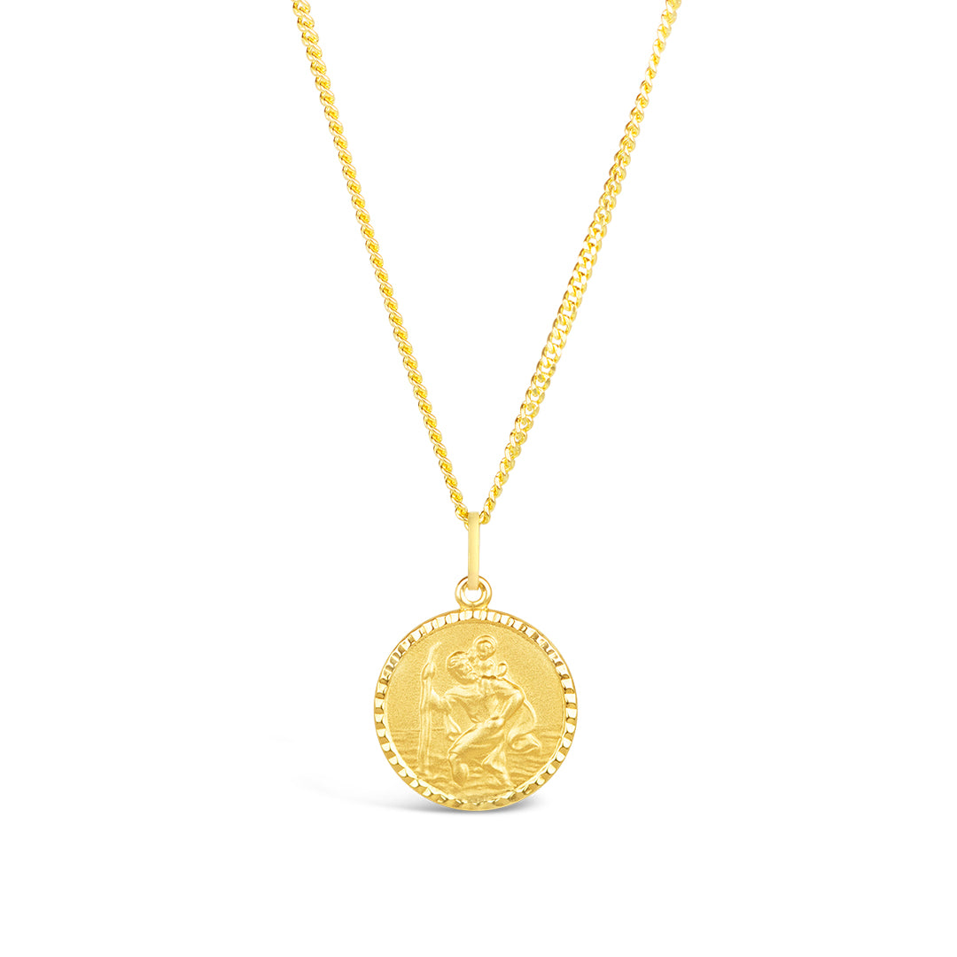 Men's St Christopher Necklace | Solid Gold