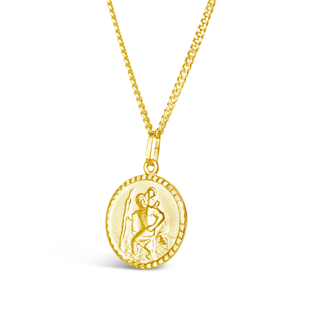 Men's St Christopher Necklace | Solid Gold