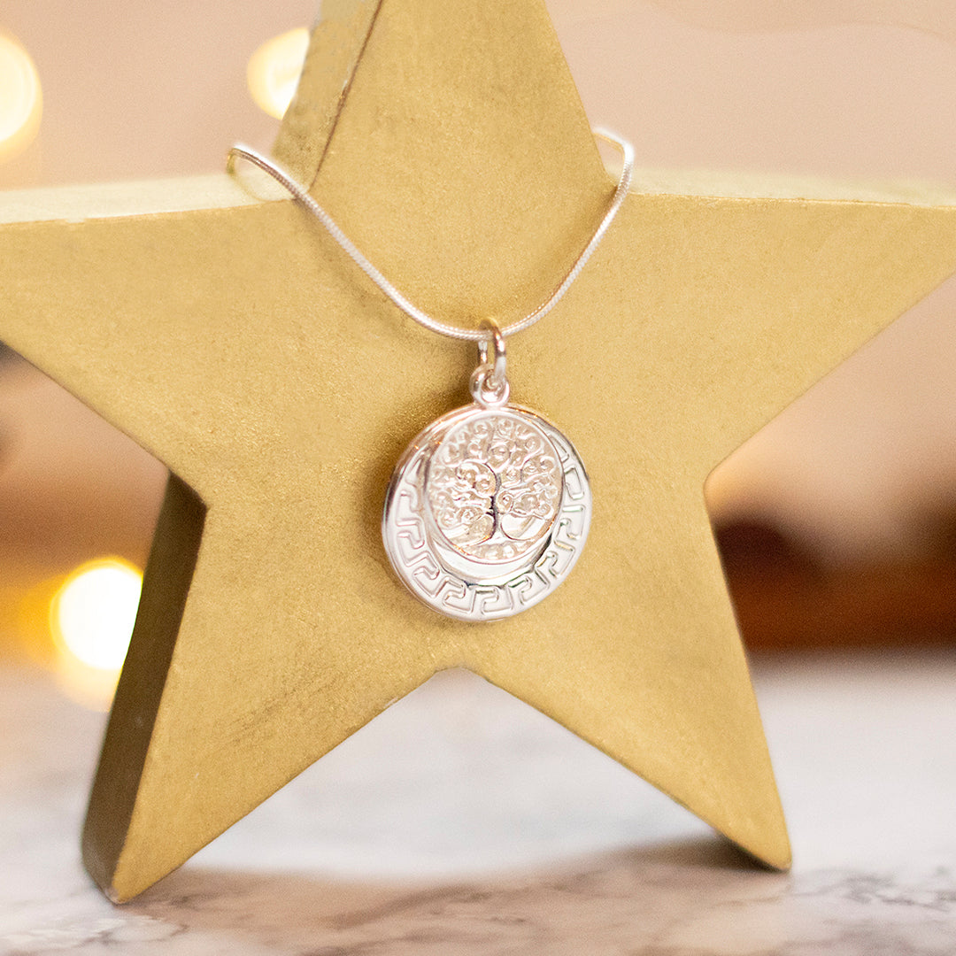 Tree of Life necklace on silver star display mount