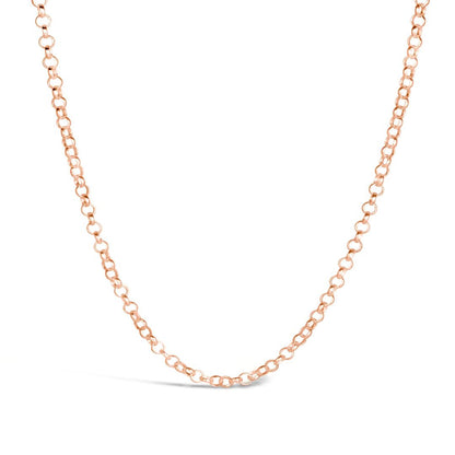 rose gold belcher chain on a white background