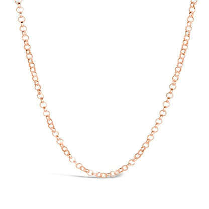 rose gold belcher chain on a white background