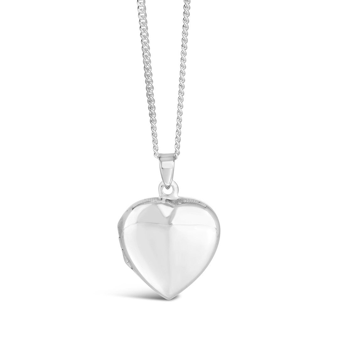 secret silver heart locket on a white background