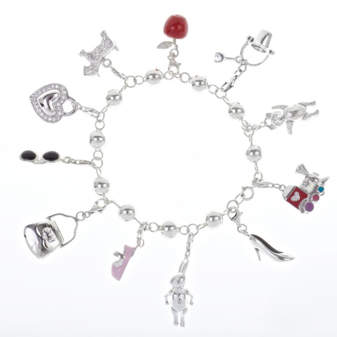 lucky charm bracelet with multiple charms attached 