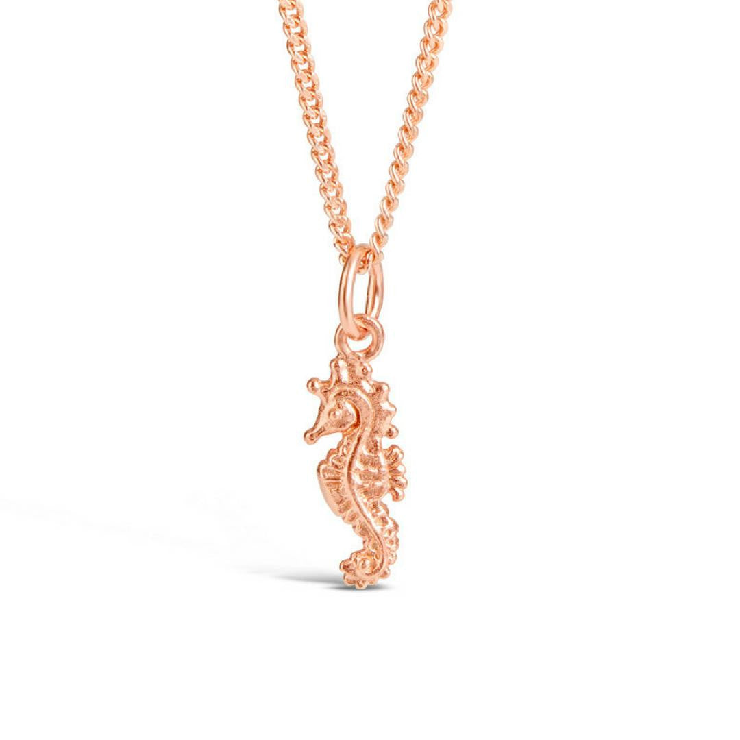 Lily Blanche Rose Gold Seahores Pendant