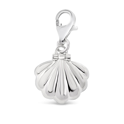 silver shell magical charm on a white background 