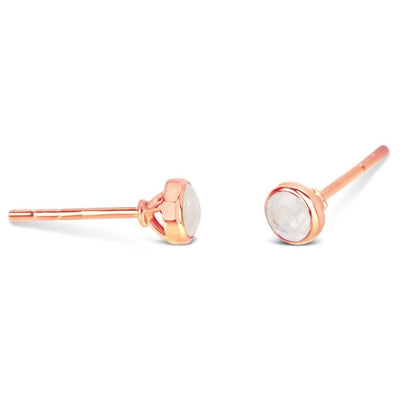 Lily Blanche rose gold moonstone stud earrings