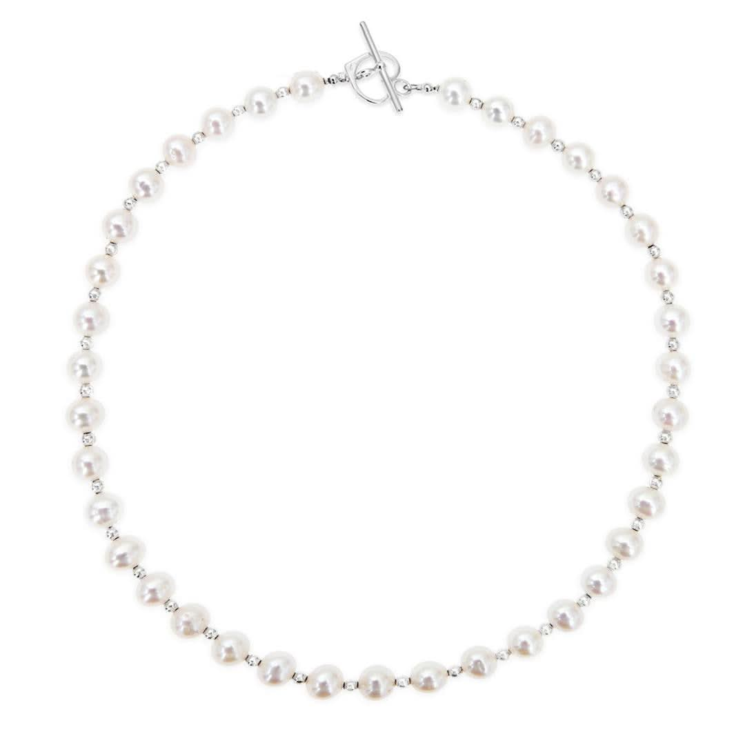 Sterling Pearl Necklace | Ivory