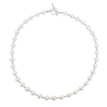 Sterling Pearl Necklace | Ivory