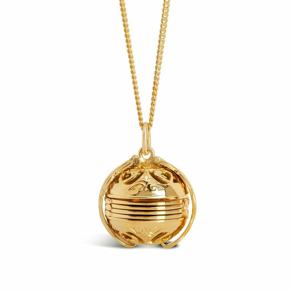 Lily Blanche gold memory keeper locket on white background