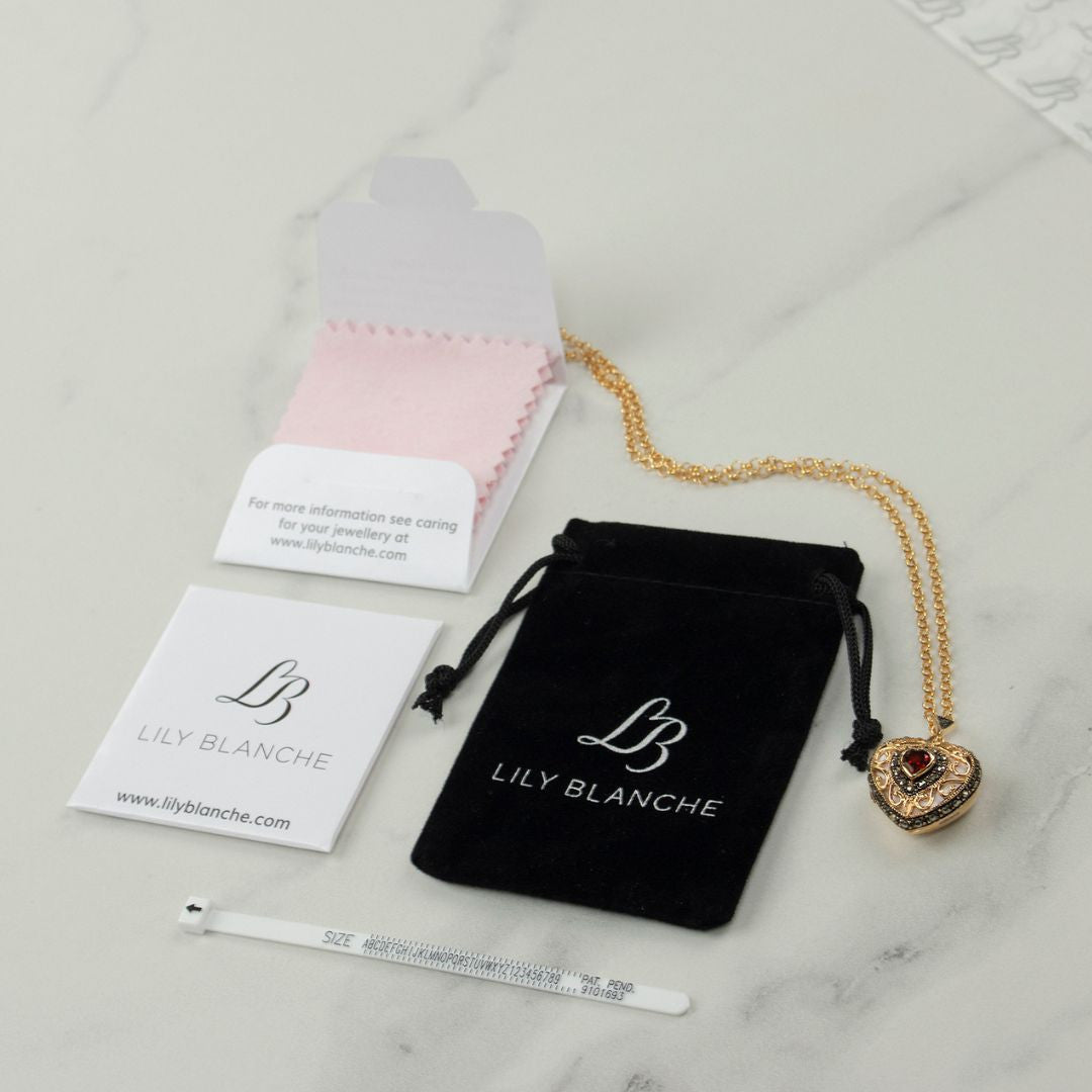 luxury jewellery care kit displayed on marble background