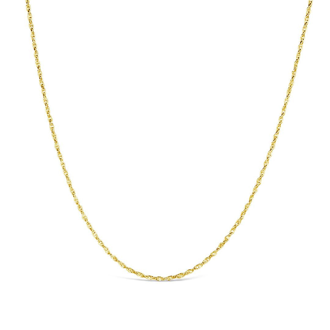 gold rope chain on a white background