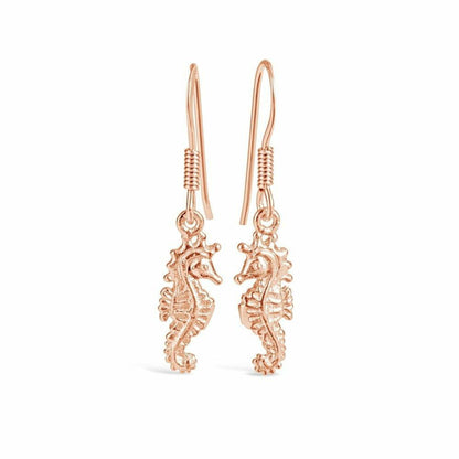 Lily Blanche Rose Gold Seahorse earrings