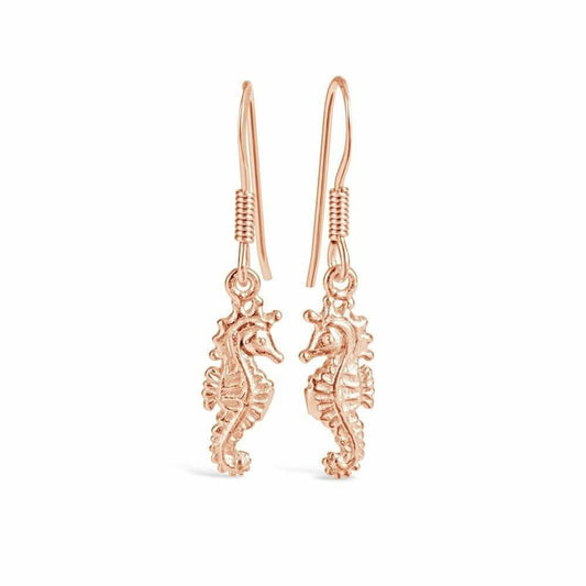 Lily Blanche Rose Gold Seahorse earrings