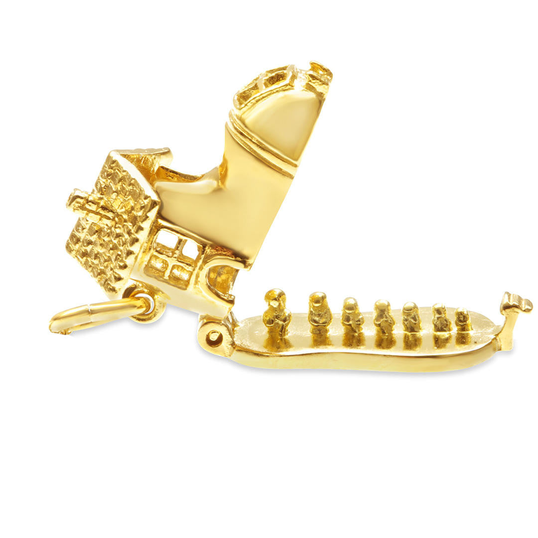 inside magical gold boot charm
