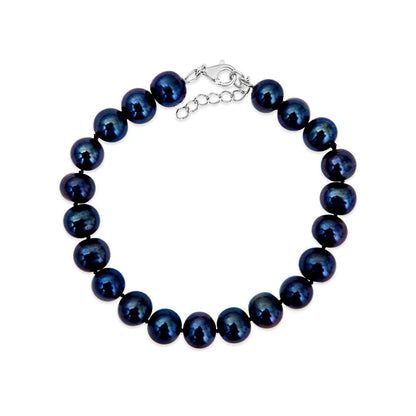 classic pearl bracelet in midnight on a white background
