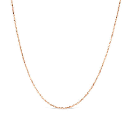 rose gold rope chain on a white background