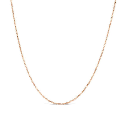 rose gold rope chain on a white background