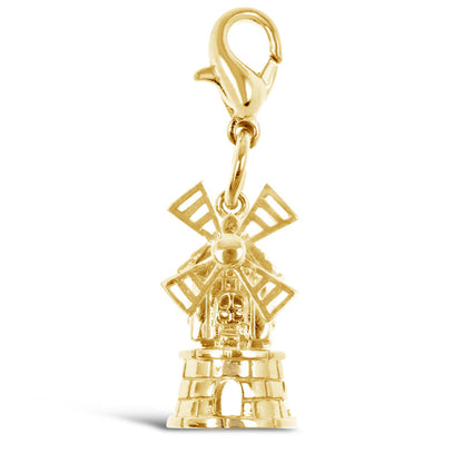 LILY BLANCHE Gold Vermeil Magical Windmill Charm - Peace closed