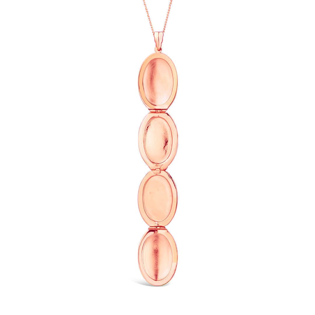 Lily Blanche rose gold oval shaped locket open