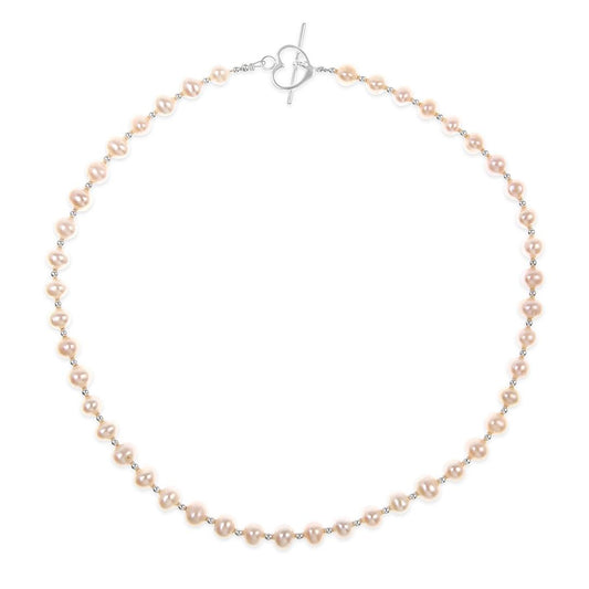 Sterling Pearl Necklace | Champagne