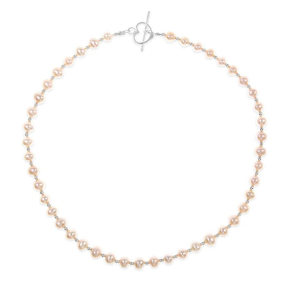Sterling Pearl Necklace | Champagne