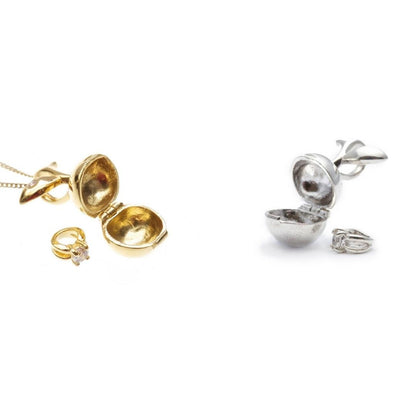 two apple magical charms in silver and gold