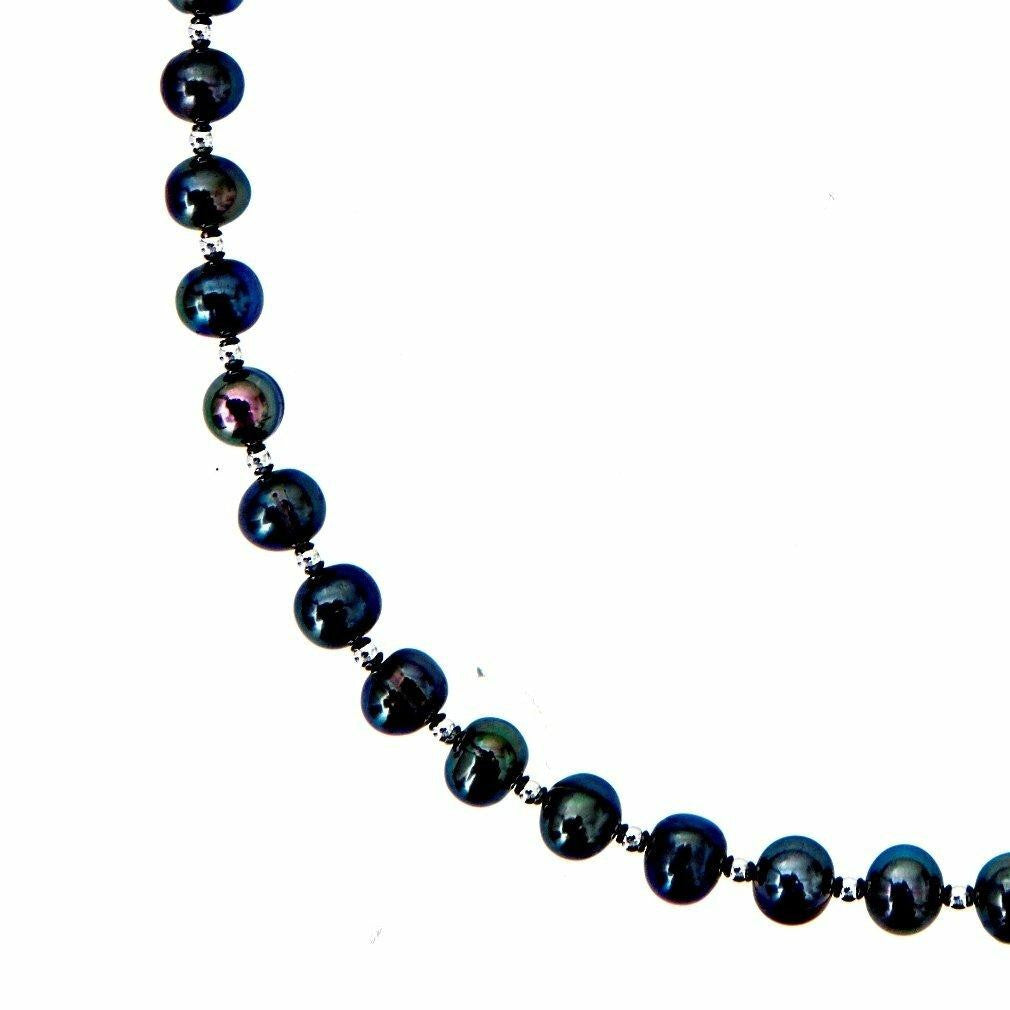 Sterling Pearl Necklace | Midnight