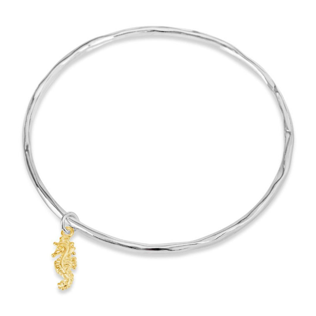 Lily Blanche Seahorse Bangle silver/ gold