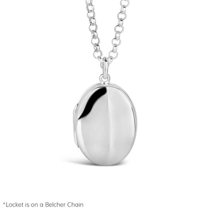 mum locket in silver on a white background