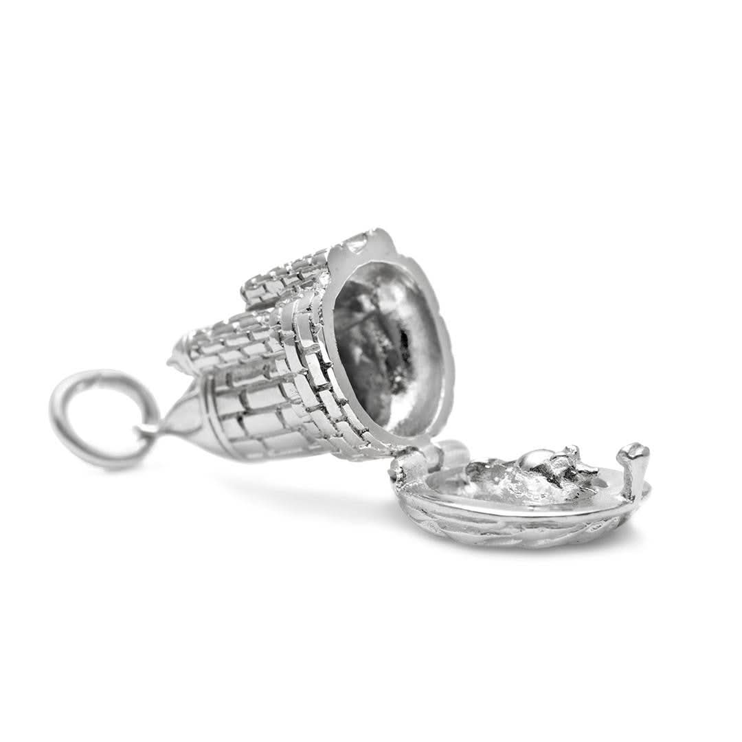 opened magical castle charm on a white background