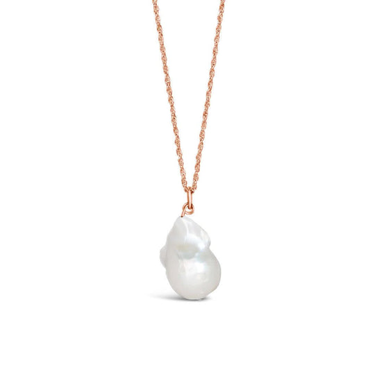 Men's Baroque Pearl Necklace | Ivory - Rose Gold