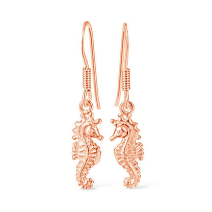 Lily Blanche Rose Gold Seahorse earrings